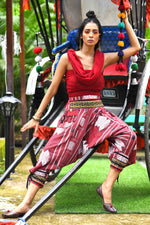 Load image into Gallery viewer, all over printed standout thai harem pant india the veshti company harem pants for men harem pants for women harem trousers hippie pants harem joggers bohemian boho pant adaddin pants harem
