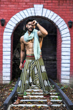 Load image into Gallery viewer, all over printed standout thai harem pant india the veshti company harem pants for men harem pants for women harem trousers hippie pants harem joggers bohemian boho pant adaddin pants harem
