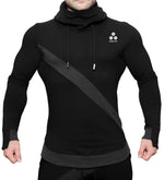 Load image into Gallery viewer, Diagonal patch Hoodie - Black
