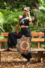 Load image into Gallery viewer, the veshti company harem pants for men wide leg standout thai harem pant india harem pants for women harem trousers hippie pants harem joggers bohemian boho pant adaddin pants enimane harem pants
