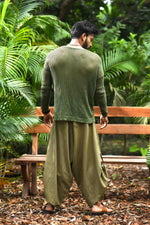 Load image into Gallery viewer, wide leg standout thai harem pant india the veshti company harem pants for men harem pants for women harem trousers hippie pants harem joggers bohemian boho pant adaddin pants enimane harem pants
