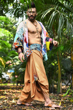 Load image into Gallery viewer, wide leg standout thai harem pant india the veshti company harem pants for men harem pants for women harem trousers hippie pants harem joggers bohemian boho pant adaddin pants enimane harem pants
