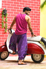 Load image into Gallery viewer, wide leg standout thai harem pant india the veshti company harem pants for men harem pants for women harem trousers hippie pants harem joggers bohemian boho pant adaddin pants enimane harem pants
