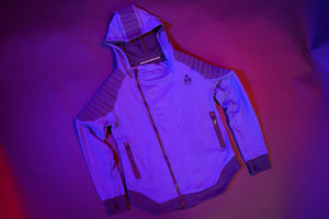 Shoulder patch - Thumb hole Hoodie - Blue