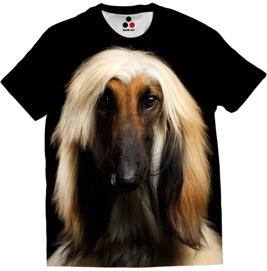 standout dog tshirt India afghan hound hairy dog long hair dog beautiful dog dog face printed t shirts tshirt for dog lovers pet clothing cloths for pets