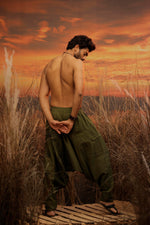 Load image into Gallery viewer, Green harem pant india harem trousers standout hippie pants harem pants men harem pants women patiyala pant unisex yoga harem pant loose pant printed bohemian pant boho the veshti company harem pants
