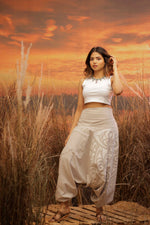 Load image into Gallery viewer, King of the Ocean Shark harem pant the veshti company harem trousers standout hippie pants grey harem joggers harem pants women bohemian boho pant bombay trooper Hoppers For Men adaddin pants
