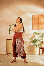 Load image into Gallery viewer, standout thai harem pant india the veshti company harem pants for men harem pants for women harem trousers hippie pants harem joggers bohemian boho pant adaddin pants enimane baggy yoga pant
