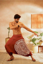 Load image into Gallery viewer, standout thai harem pant india the veshti company harem pants for men harem pants for women harem trousers hippie pants harem joggers bohemian boho pant adaddin pants enimane baggy yoga pant
