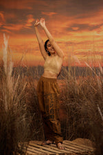 Load image into Gallery viewer, Mustard harem pant india harem trousers standout hippie pants harem pants men harem pants women patiyala pant unisex yoga harem pant loose pant printed bohemian pant boho pant the veshti company harem pants
