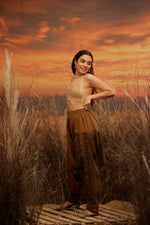Load image into Gallery viewer, Mustard harem pant india harem trousers standout hippie pants harem pants men harem pants women patiyala pant unisex yoga harem pant loose pant printed bohemian pant boho pant the veshti company harem pants
