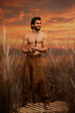 Load image into Gallery viewer, Mustard harem pant india harem trousers standout hippie pants harem pants men harem pants women patiyala pant unisex yoga harem pant loose pant printed bohemian pant boho pant the veshti company harem pants
