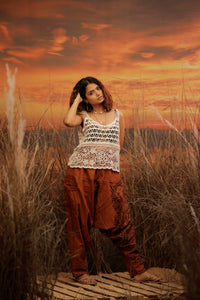 Orange harem pant india harem trousers standout hippie pants harem pants men harem pants women patiyala pant unisex yoga harem pant loose pant printed bohemian pant boho pant the veshti company harem pants