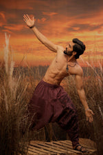 Load image into Gallery viewer, Purple harem pant india harem trousers standout hippie pants harem pants men harem pants women patiyala pant unisex yoga harem pant loose pant printed bohemian pant boho pant the veshti company harem pants
