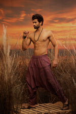 Load image into Gallery viewer, Purple harem pant india harem trousers standout hippie pants harem pants men harem pants women patiyala pant unisex yoga harem pant loose pant printed bohemian pant boho pant the veshti company harem pants
