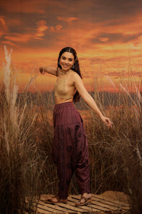 Purple harem pant india harem trousers standout hippie pants harem pants men harem pants women patiyala pant unisex yoga harem pant loose pant printed bohemian pant boho pant the veshti company harem pants