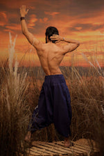 Load image into Gallery viewer, moari sun harem pant harem pants men harem pants women harem trousers standout hippie pants blue harem joggers bohemian boho pant bombay trooper Hoppers For Men adaddin pants harem jean
