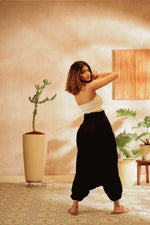 Load image into Gallery viewer, shark harem pant harem pants men harem pants women harem trousers standout hippie pants black harem joggers bohemian boho pant bombay trooper adaddin pants harem jeans
